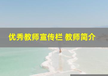 优秀教师宣传栏 教师简介